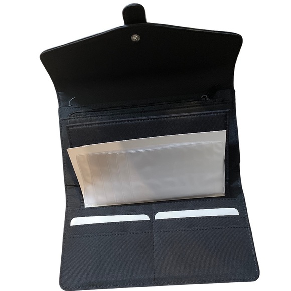 NWT Etienne Aigner - Black Fabric Trifold Snap Closure Wallet - Picture 8 of 9
